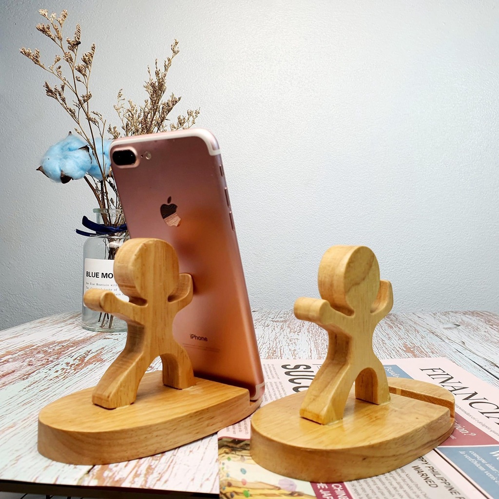 Giá đỡ điện thoại nhiều hình ngộ nghĩnh đáng yêu chất liệu gỗ tự nhiên Minhome