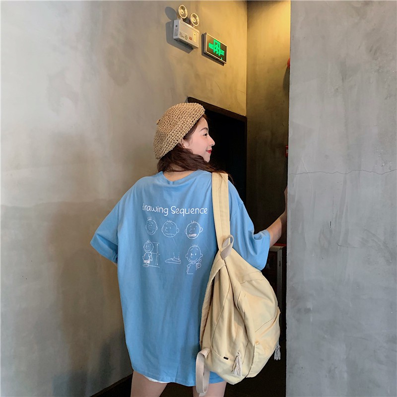 Áo thun tay lỡ  Drawing Sequence  phông Unisex nam nữ tee oversize form rộng pull Ulzzang Streetwear Hàn Quốc vải mềm