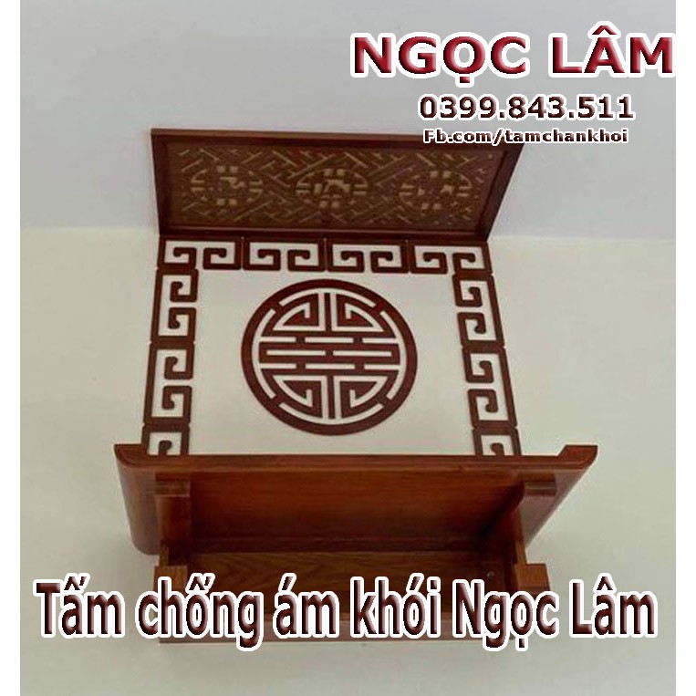 Ốp trang trí ban thờ 41x41cm chữ Thọ gỗ MDF Thái cốt xanh phủ Melamine 2 mặt chống ẩm cao cấp