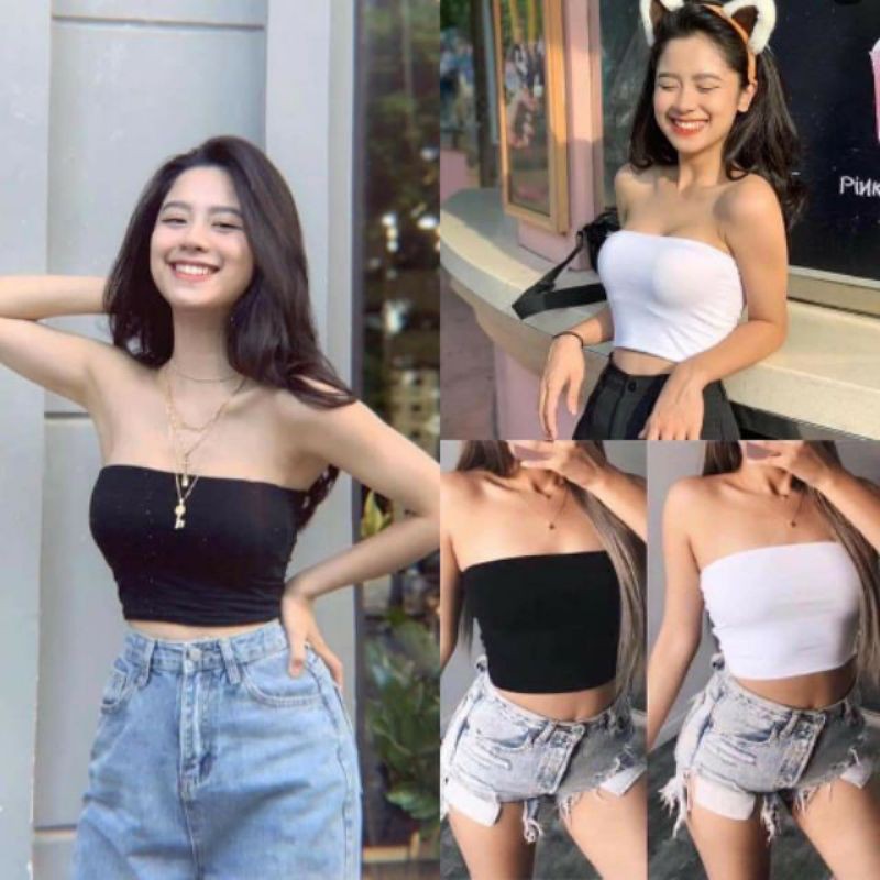 Áo quây ngực trơn croptop