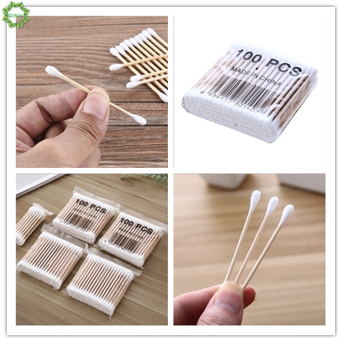 [Hàng mới về] Túi 100 tăm bông hai đầu dành cho vệ sinh tai mũi mặt tiện lợi