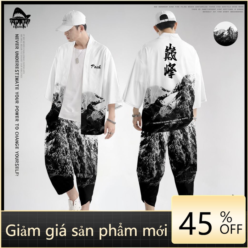 【lei19.vn】Super quality Japanese style Haori Kimono Yunhe Jiuxiao men's clothing set BSK02 (Real map)