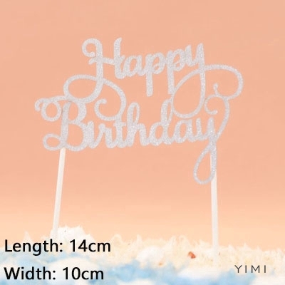5 màu sắc chúc mừng sinh nhật long lanh giấy topper vàng bạc thư trang trí bánh tráng miệng