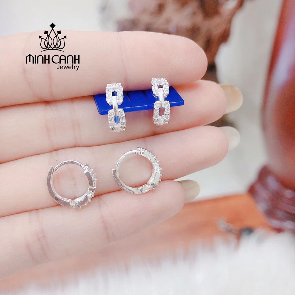 Bông Tai Bạc Hình Chữ Nhật Đan Minh Canh Jewelry