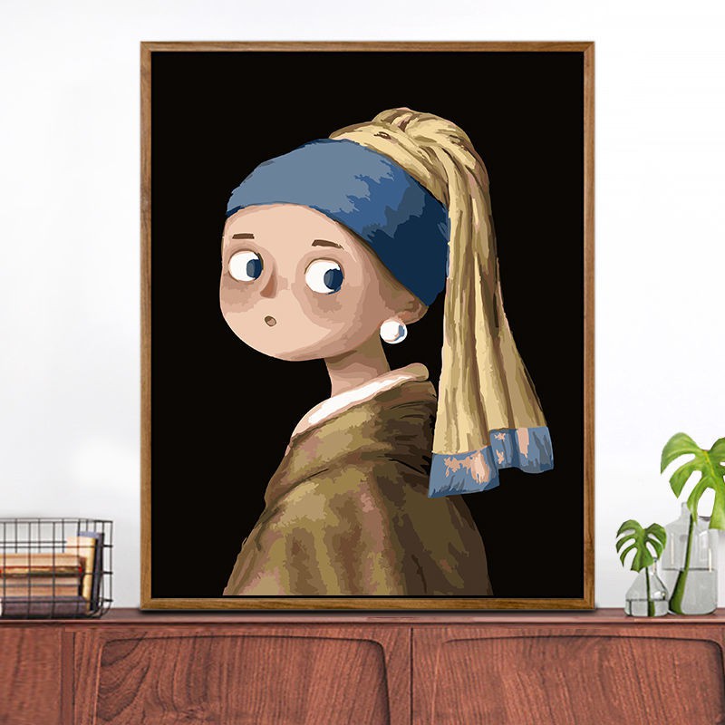 Tranh số hóa tự tô phong cách Van Gogh size 40x50 đủ bộ dụng cụ