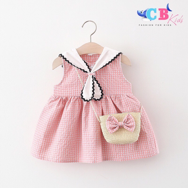 SALE: 8-10KG: Váy KÈM GIỎ NƠ xinh xắn cho bé gái - VKGN