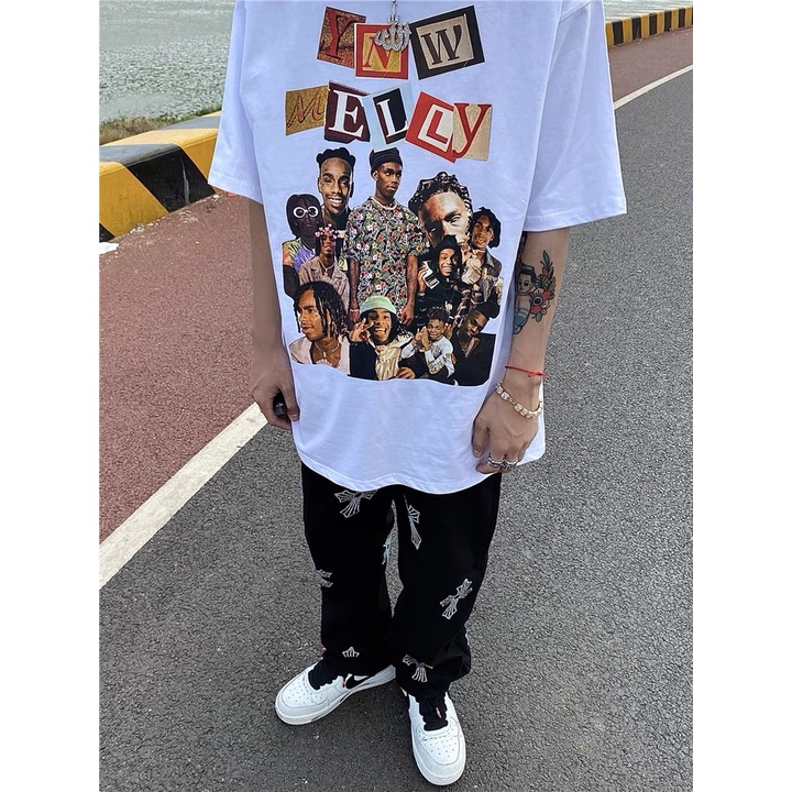 Áo thun ngắn tay dáng rộng vải cotton mềm mại trẻ trung hợp thời trang