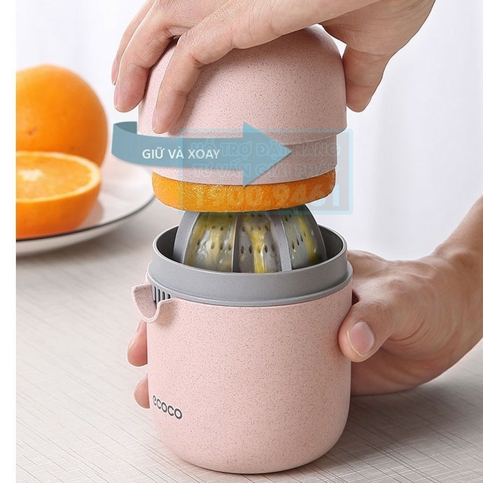 Dụng cụ vắt cam chanh kiêm ép hoa quả 2in1 bằng tay tiện lợi chất liệu nhựa lúa mạch nhập khẩu chính hãng ECOCO nội địa