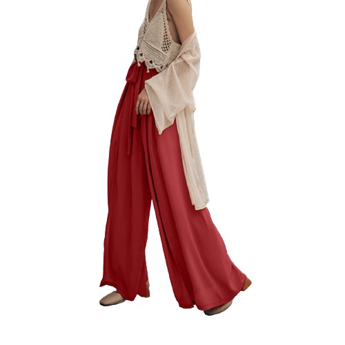 ZANZEA Quần dài kéo eo cao ống rộng thời trang dành cho nữ | BigBuy360 - bigbuy360.vn