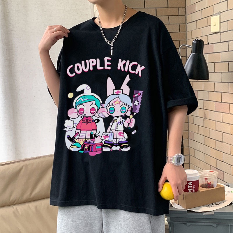 Áo Thun Nam Form Rộng Tay Lỡ 2S Clothing, Áo Phông Tay Lỡ Unisex In Hình Couple Kick Cute TV5004 | BigBuy360 - bigbuy360.vn