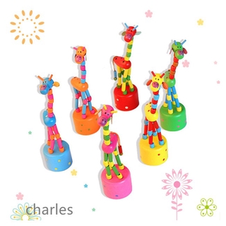 Good Wooden Giraffe Cartoon Rocking Wooden Toys Development Dancing Spring Educational Gifts