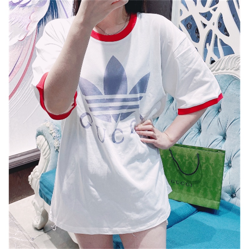 Áo Thun Cotton Plus Size Tay Ngắn Màu Tương Phản Cho Nam Nữ