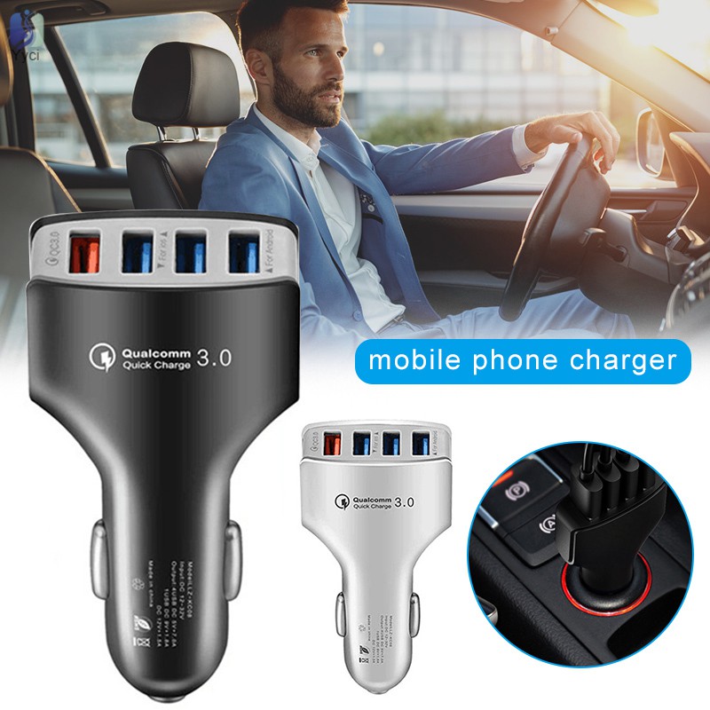 Yy Cell Phone Car Charger Quick Charge Power Adapters Multi USB Ports for Smartphone Car Accessories @VN