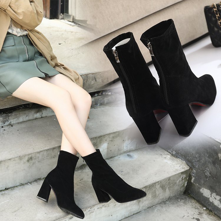 Boot nữ,giày Boots nữ  cổ cao Ulzzang gót trụ 7cm siêu đẹp hottrend 2021