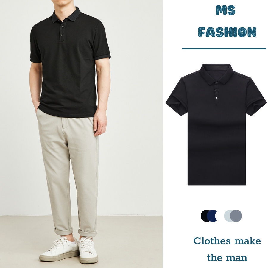 Áo phông nam, áo polo cổ bẻ ngắn tay Menswaer cao cấp  Chất thun cá sấu cotton 100% co giãn 4 chiều cực mềm mịn mát