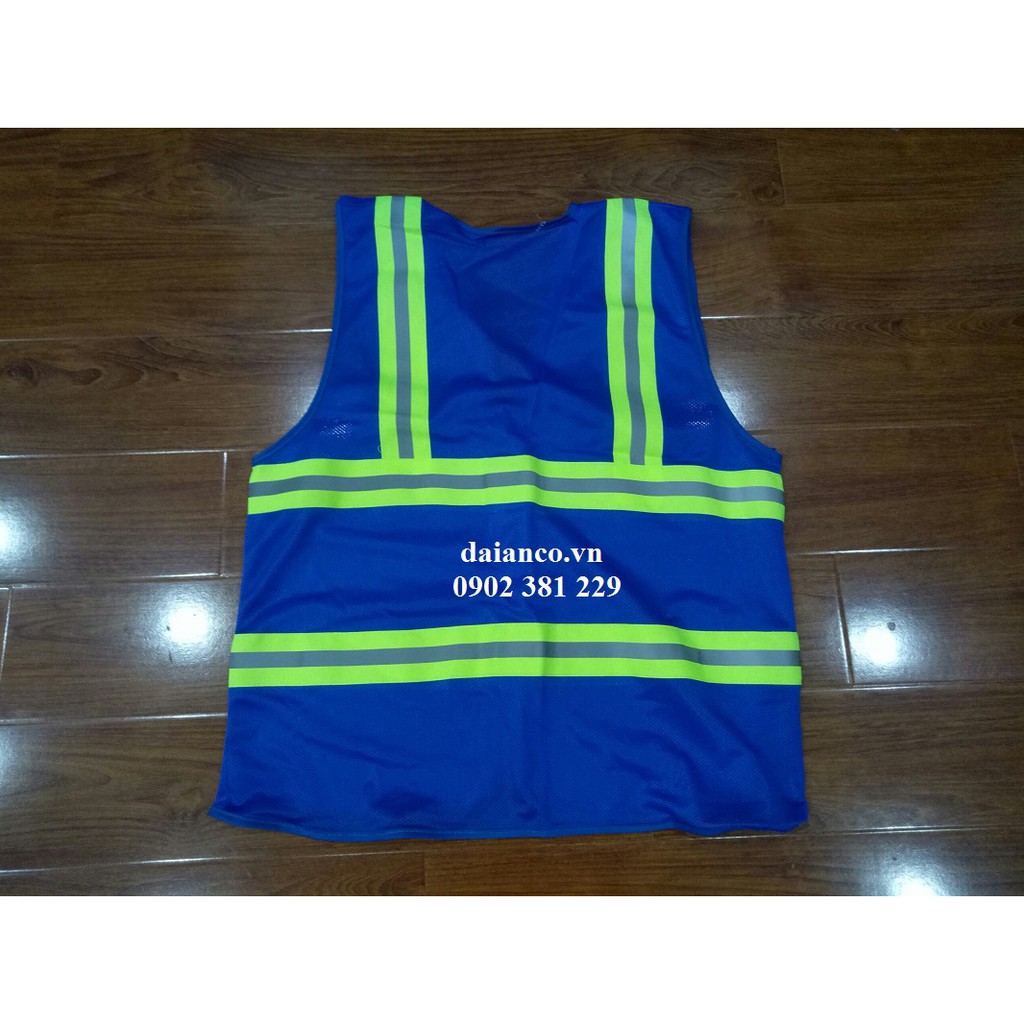 Áo phản quang lưới bảo hộ công trình dán - hình thật