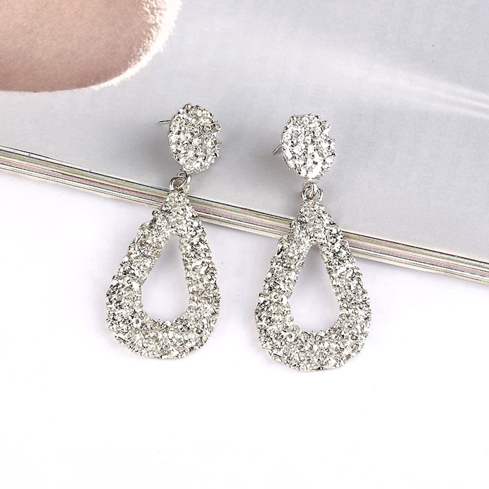 Bông tai hợp kim hình giọt nước độc đáo thời trang