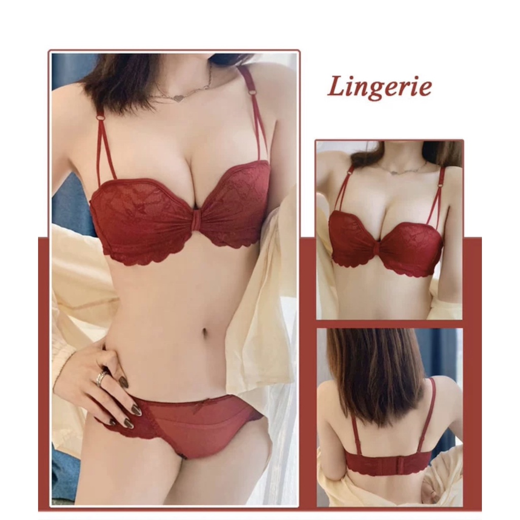 Bộ Đồ Lót Ren Mềm Sexy Có Gọng Đệm Mỏng Quai Bèo Siêu Xinh Muối Store B05- Hàng có sẵn( video) | BigBuy360 - bigbuy360.vn