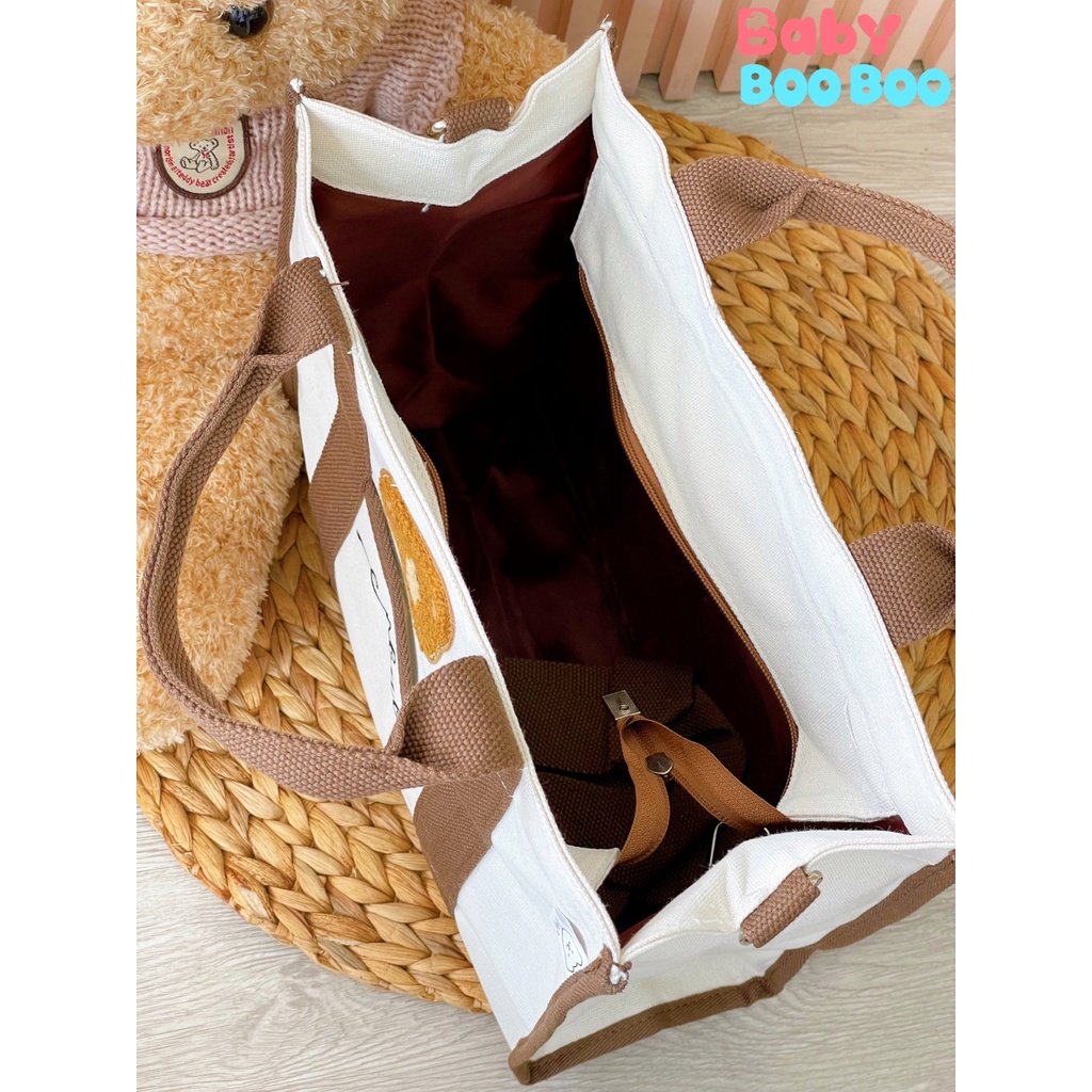 Túi xách bỉm sữa canvas đa năng Enbaby