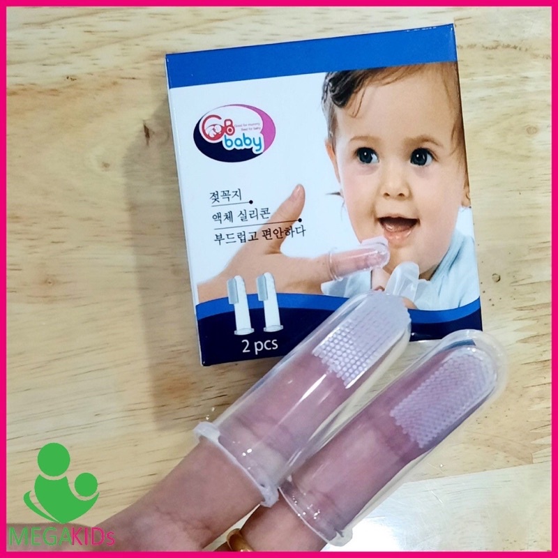 Hộp 2 rơ lưỡi silicon Gb baby tiệt trùng, siêu mềm vệ sinh miệng cho bé 0-2 tuổi