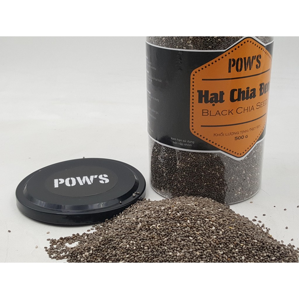 Combo 5 Hạt chia đen Organic 500gr hiệu Pow's