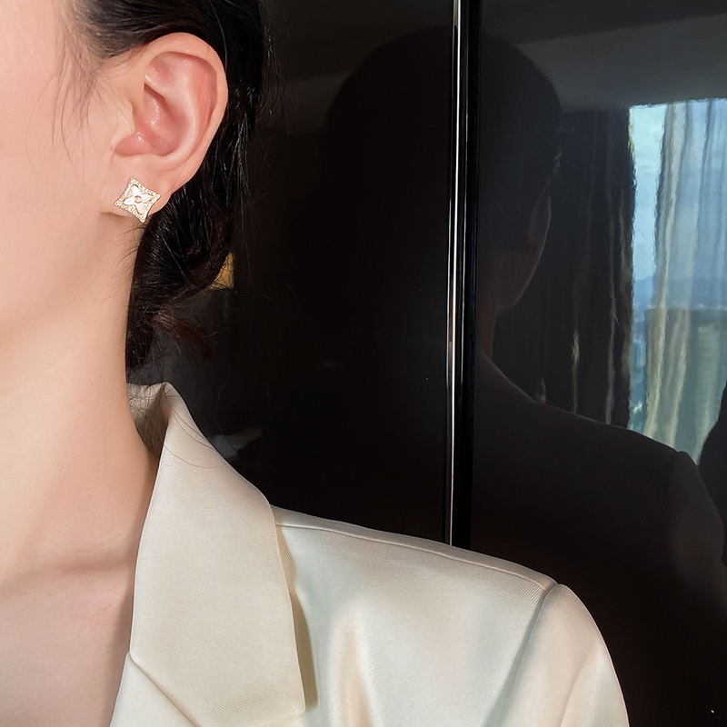 Khuyên Tai Hình Hoa Lá Đính Đá Zircon Đồng Thanh Lịch Thời Trang Mới Cho Bạn Gái