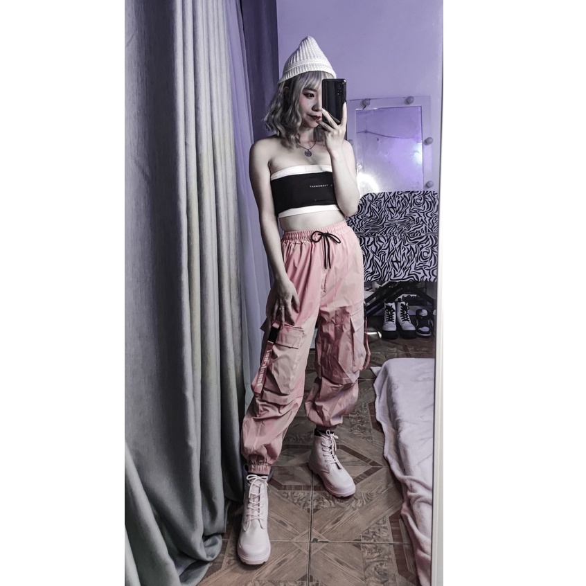 Quần jogger boxpant túi hộp hồng đen BlackPink unisex nam nữ hip hop đường phố