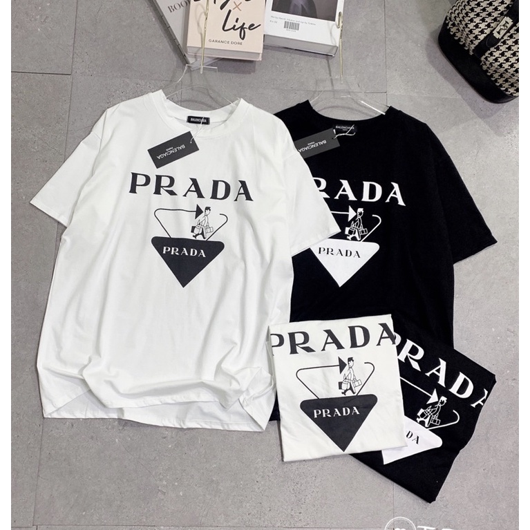 Áo thun phông prada unisex freesize chất cotton mềm năng động trẻ trung 2022