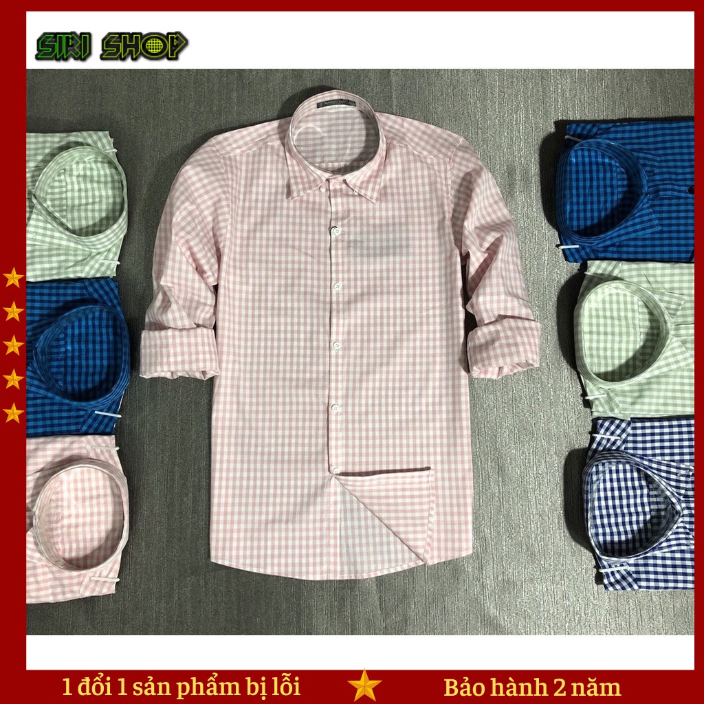Áo sơ mi nam tay dài 💖FREESHIP💖 Áo Sơ Mi phối sọc caro hàng xuất khẩu dễ phối đồ _SIRI SHOP