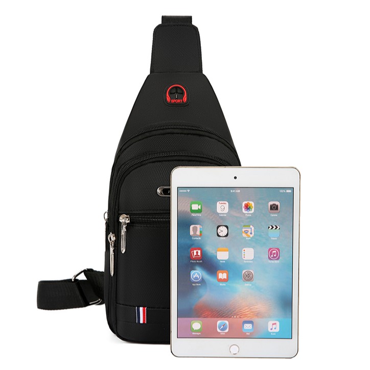 Túi đeo chéo nam vải Canvas kháng nước tích hợp lỗ tai nghe tiện dụng TC78 | BigBuy360 - bigbuy360.vn