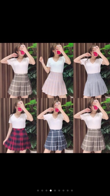 Chân váy xếp ly, chân váy hàn quốc, chân váy kẻ hàng qc | BigBuy360 - bigbuy360.vn