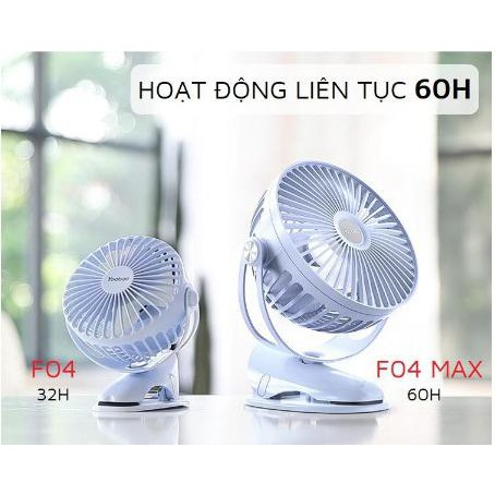 [ TÍCH ĐIỆN DÙNG LIÊN TỤC 60H ] Quạt Yoobao kẹp tích điện Y-F04 MAX 360 độ 10000 mAh