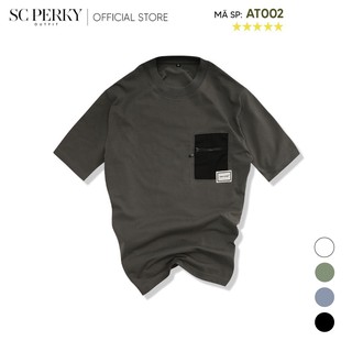 [Mã FAMALLT5 giảm 15% đơn 150K] Áo T-Shirt Túi Phối Khóa AT002 - Chất Liệu Cotton Cao Cấp - SC Perky Outfit