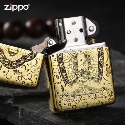 Chính hãng chính thức của Mỹ chính hãng Bật lửa zippo chính hãng đồng tinh khiết khắc Như Lai tim bởi zp Nam tùy chỉnh