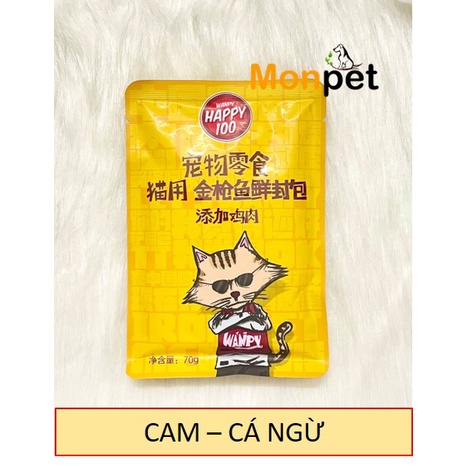 Pate cho mèo Wanpy Happy 100 gói 70gr - Thức ăn cho mèo dạng soup