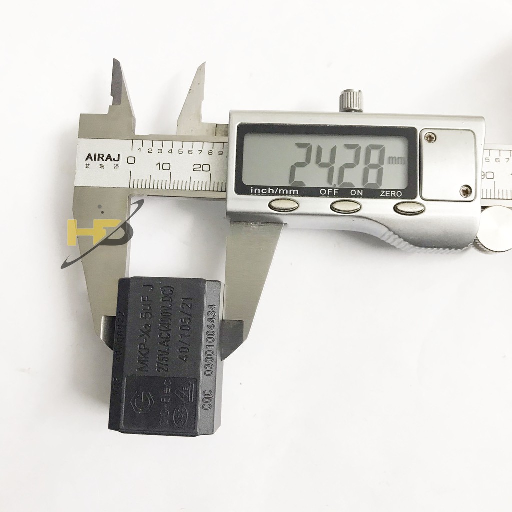 Linh Kiện Điện Tử, Tụ Bếp Từ 5uF 275VAC MKP-X2 Dáng Nằm