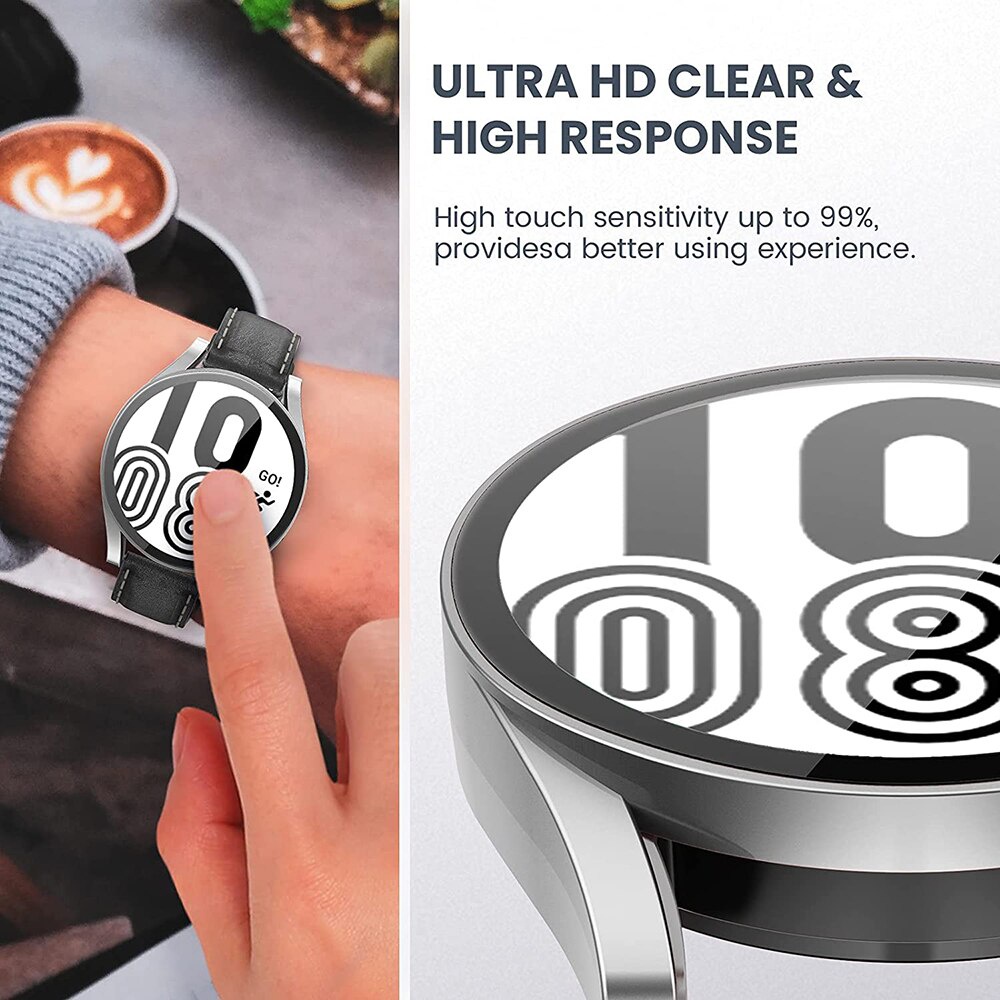 Ốp Bảo Vệ Mặt Đồng Hồ Thông Minh Bằng Pc + Kính Cường Lực Chống Va Đập Cho Samsung Galaxy Watch 4 44mm 40mm Galaxy Watch4