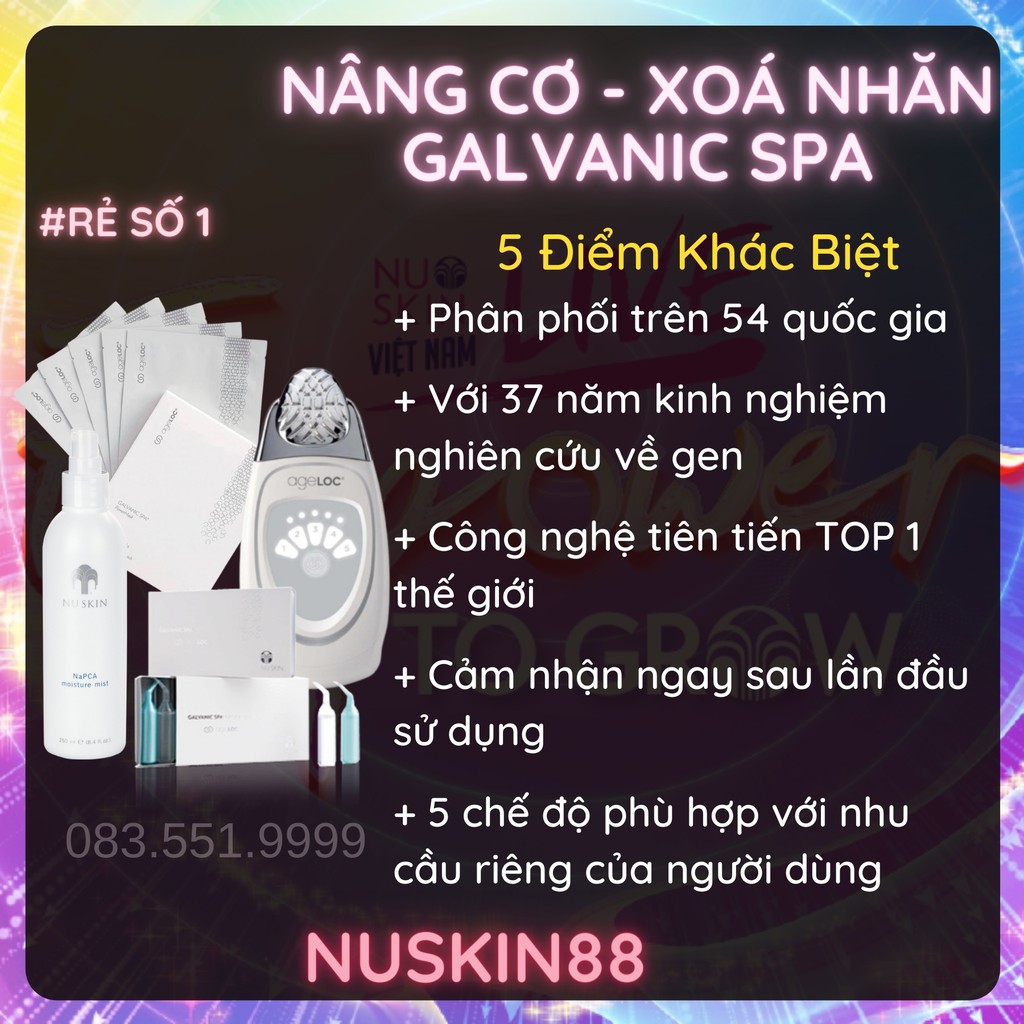 Bộ Máy Thần Kì Galvanic Nuskin Nâng Cơ Trị Nám Xóa Nhăn Liền Sẹo Mọc Tóc Trắng Mịn Da