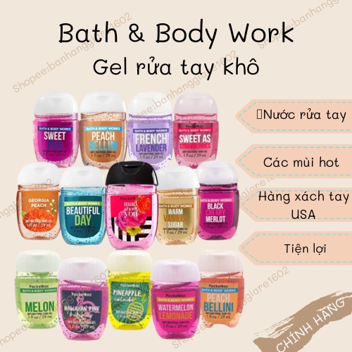 Gel rửa tay khô bath & body works 29ml-bill mỹ - ảnh sản phẩm 1