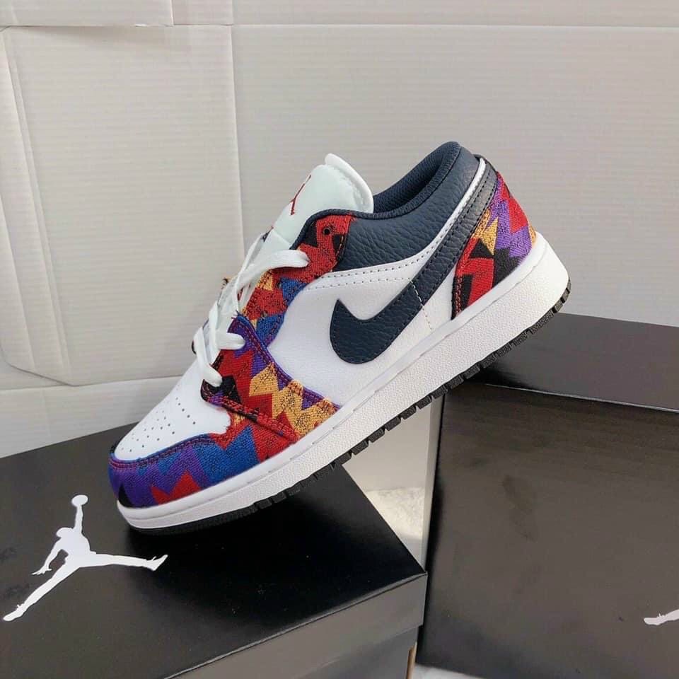 Giày Jordan Cổ Thấp Nam Nữ, Giày Sneaker JD1 Thổ Cảm Cổ Thấp Thời Trang Cao Cấp Hottrend 2022