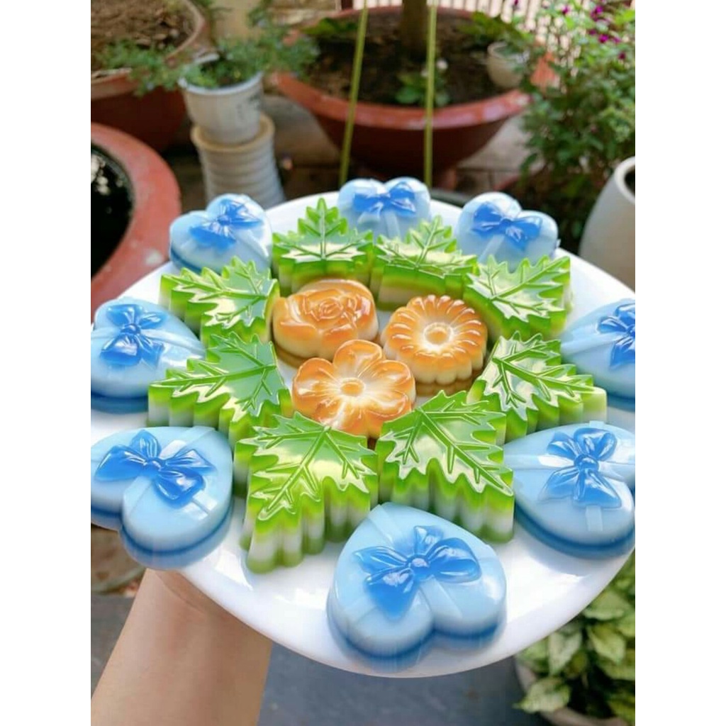 Khuôn làm thạch rau câu, bánh da lợn, làm đá hình tim lá đẹp