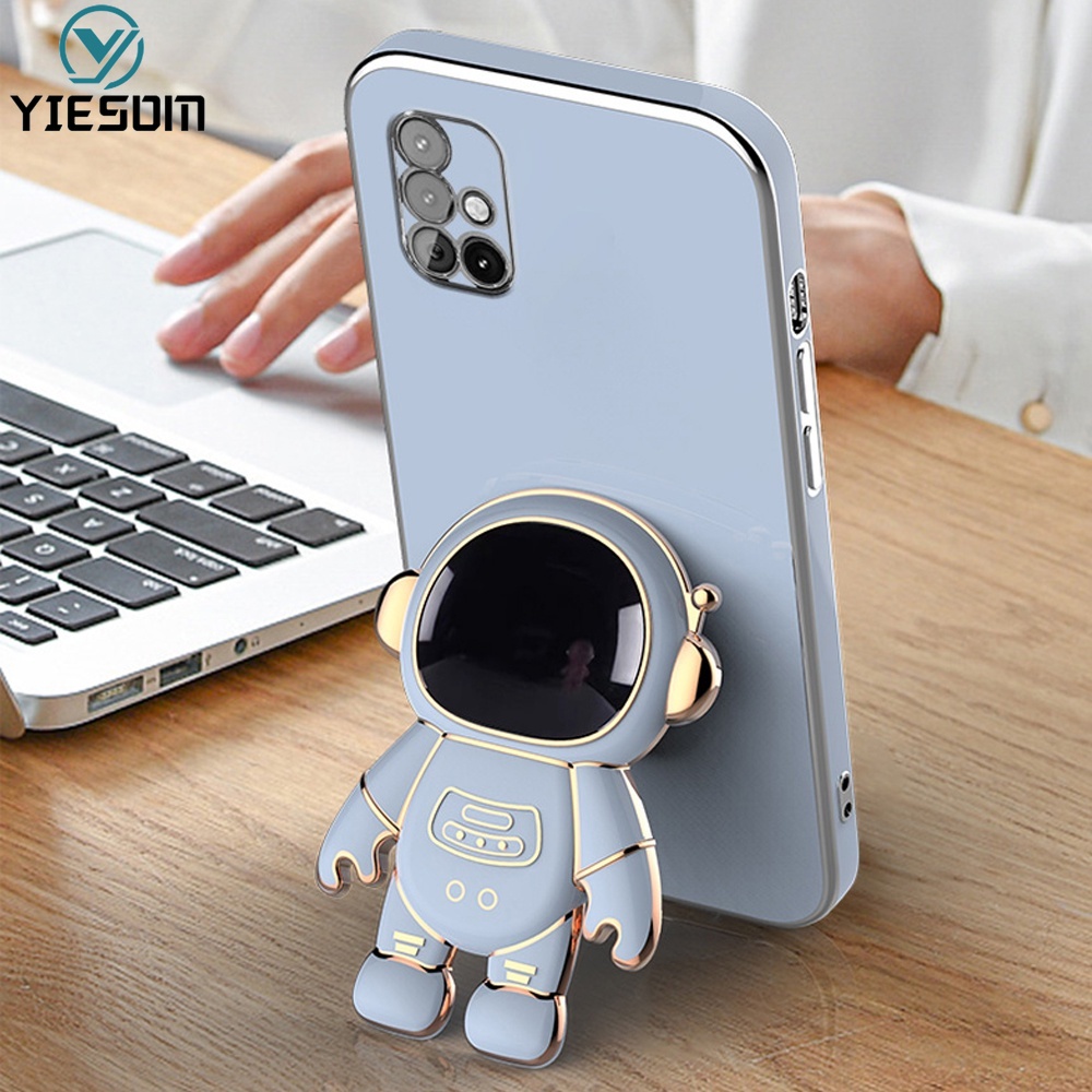 Ốp Điện Thoại Silicon Mềm Hình Phi Hành Gia Có Giá Đỡ Cho Samsung Galaxy A51 A71 A31 4G A21S A11 M11 A01 A02S A03S