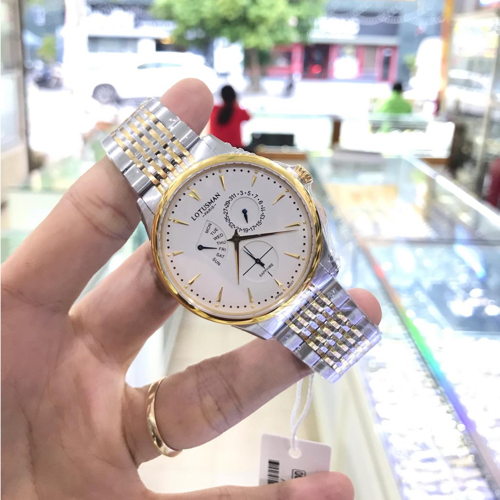 Đồng hồ nam LOTUSMAN M741DM-GGJ full hộp thẻ chính hãng, kính sapphire chống xước chống nước tốt