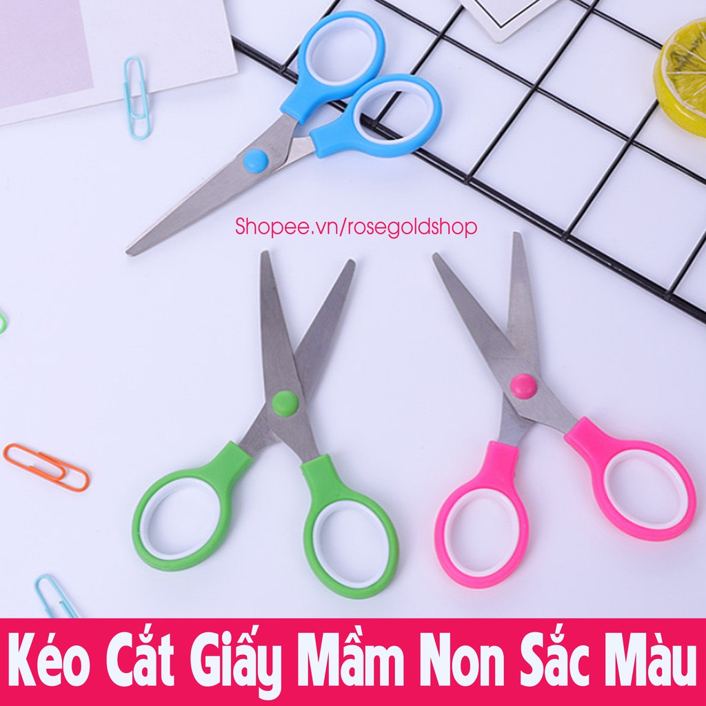 Kéo Cắt Giấy Mầm Non Size 13cm, Kéo Thủ Công Cho Bé