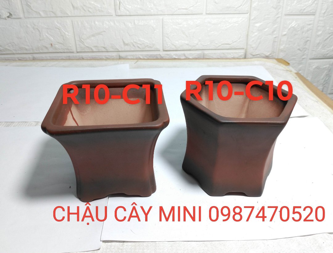 [Ảnh thật] Chậu gốm trồng cây mini vuông cao,chậu bonsai mini,chậu cây cảnh,chậu hoa mini