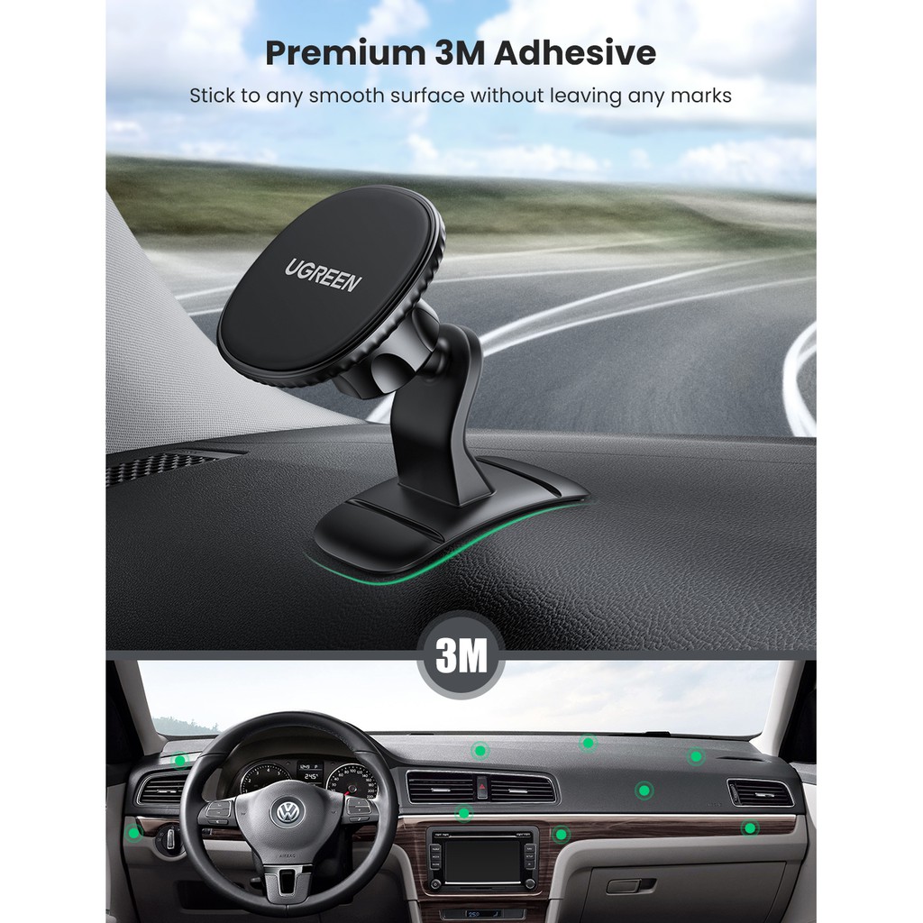 Giá đỡ điện thoại từ tính Ugreen gắn trên xe hơi thích hợp cho iPhone Xiaomi Samsung Huawei