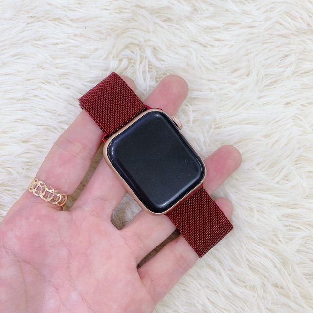 Dây apple watch chất liệu thép milan màu đỏ đô ( đủ size 38/40/42/44mm )