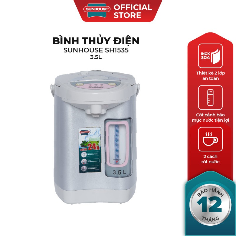 [Mã ELHADEV giảm 4% đơn 300K] Bình thủy điện Sunhouse SH1535