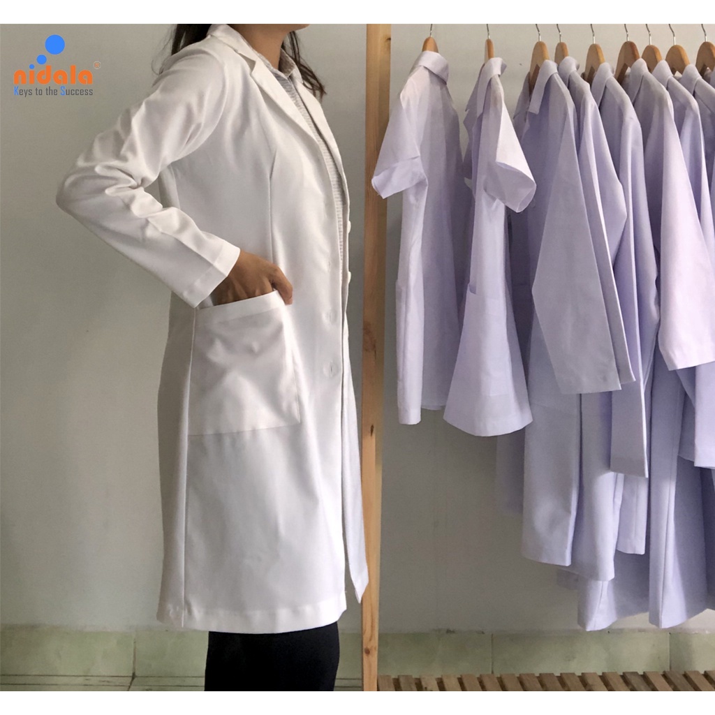 [Blouse nữ] Áo bác sĩ nữ cao cấp Nidala dáng dài, tay dài chất vải dày dặn,  đường may đẹp, sắc xảo²