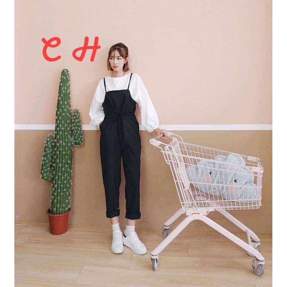 [FREESHIP ĐƠN TỪ 50K] Sét yếm kaki kèm áo tay bồng CHU0319